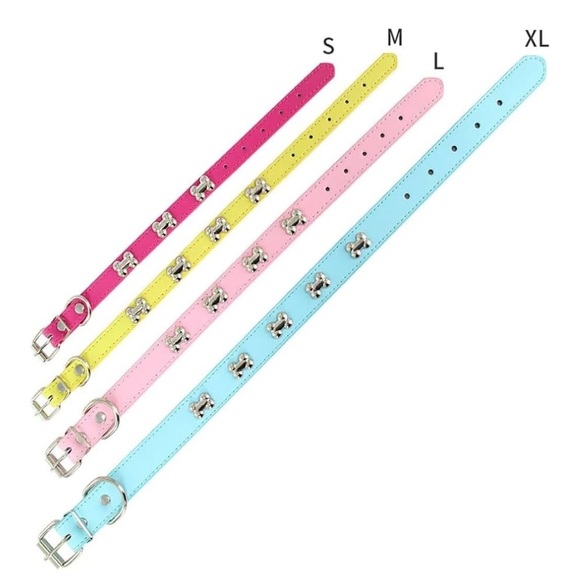 Brown Dog Collar with Silver Bone Accents - Picture 2 of 4